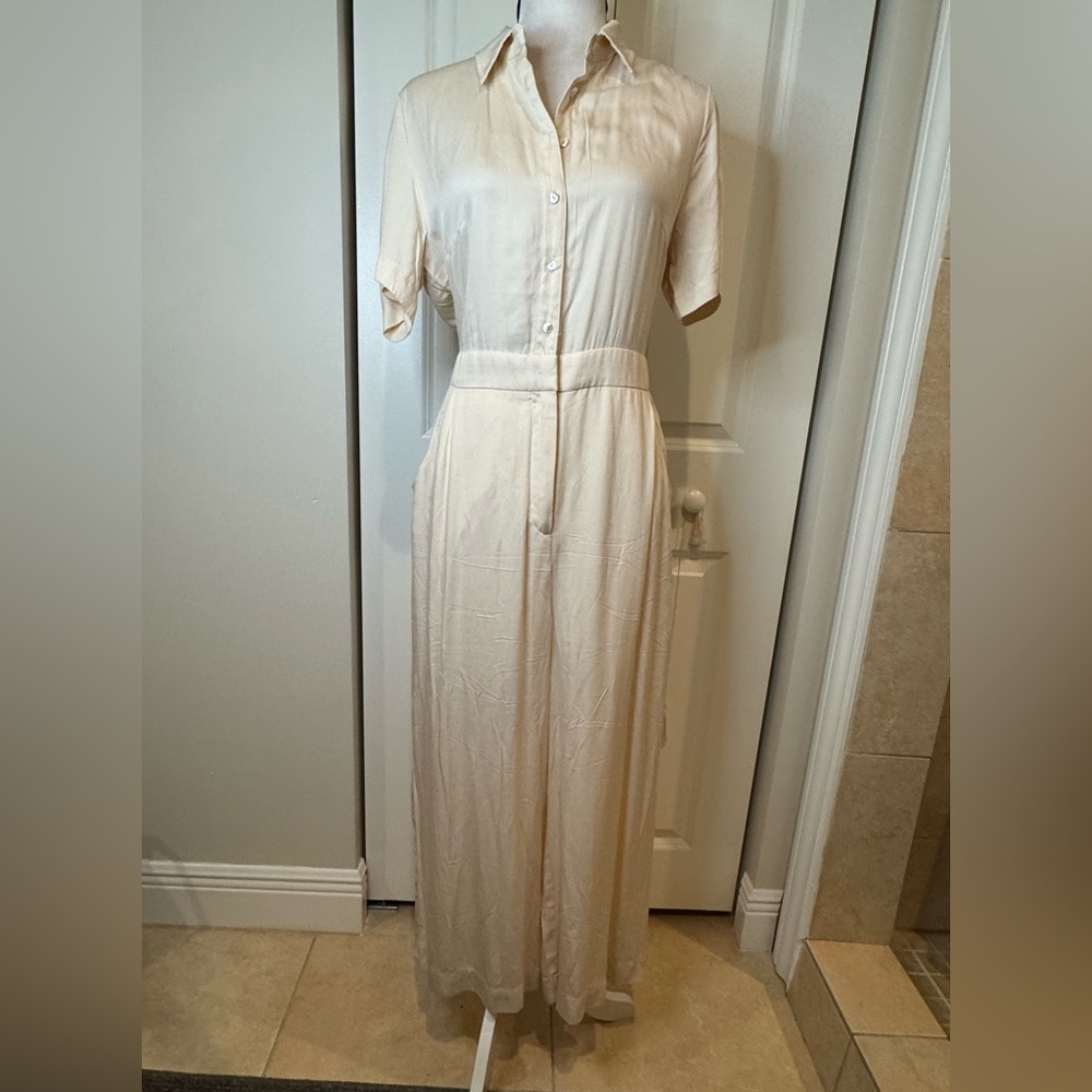HYFVE Collared Button-Up Wide Leg Jumpsuit - Picture 2 of 8